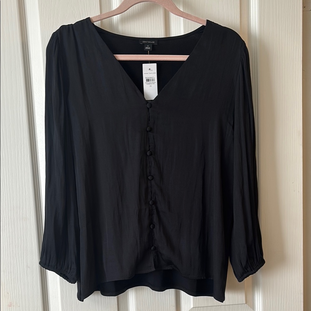 Ann Taylor Chic Black Blouse